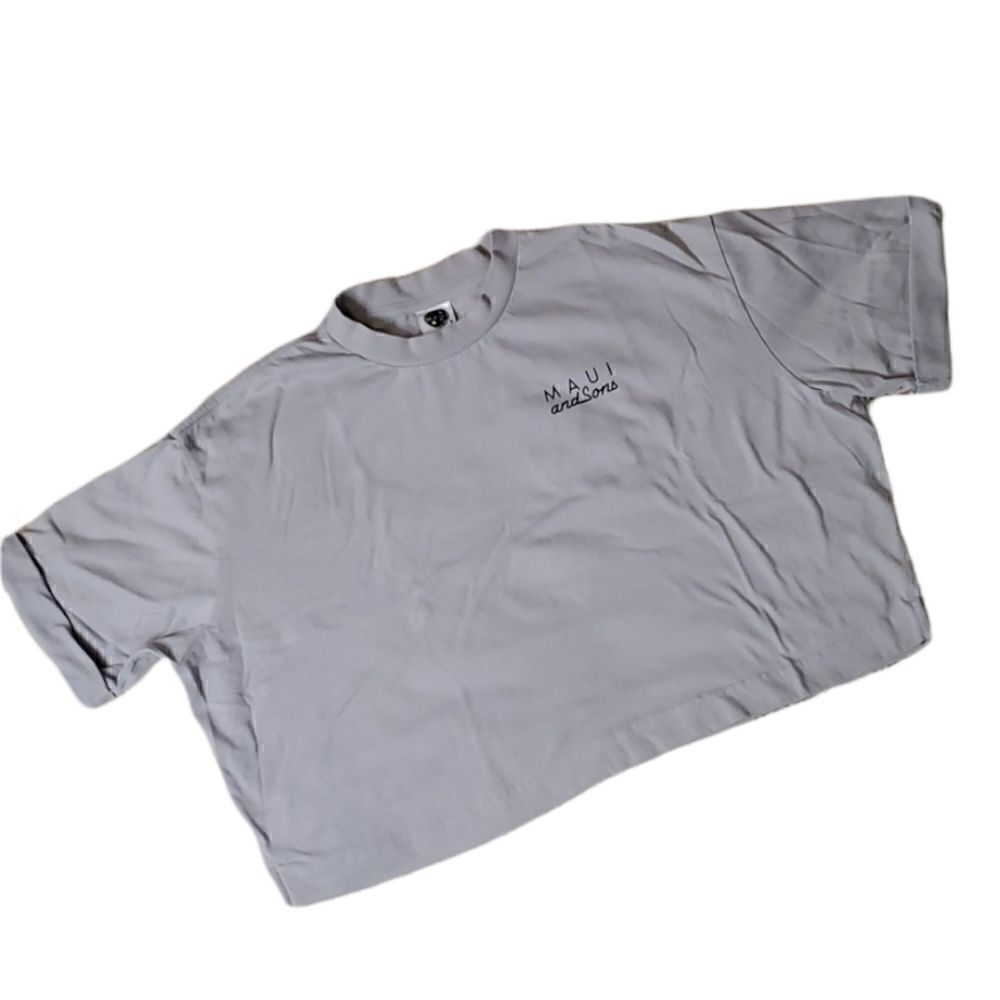 MAUI AND SONS Cropped Tee with Cuffed Slee…
